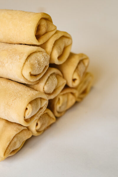Blini with chicken